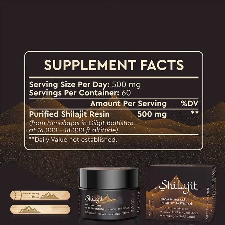 Pure Organic Shilajit Resin - Natural Mineral Supplement for Energy & Wellness