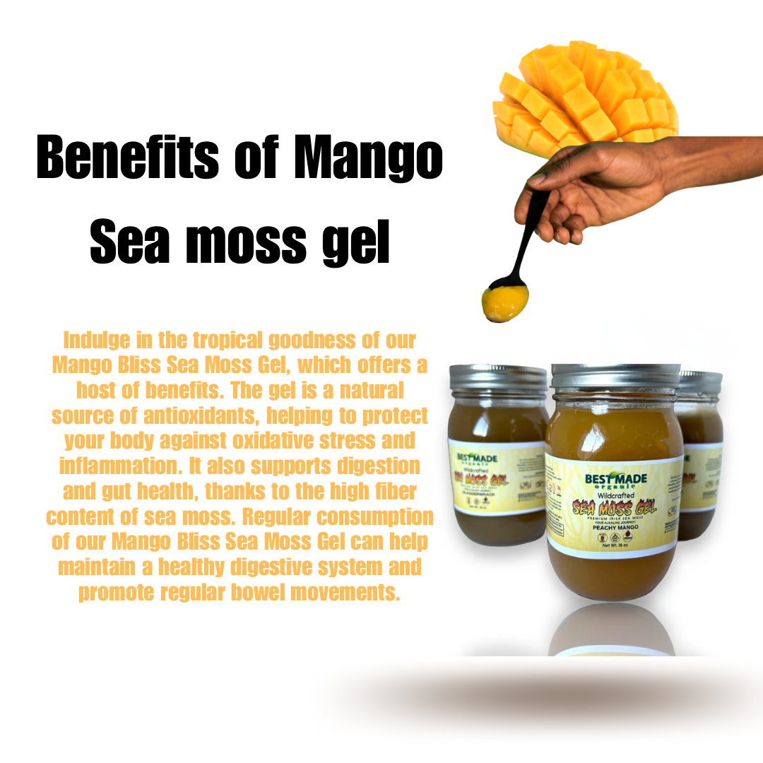 Mango Bliss Sea Moss Gel 16oz, Mango Flavor Sea Moss