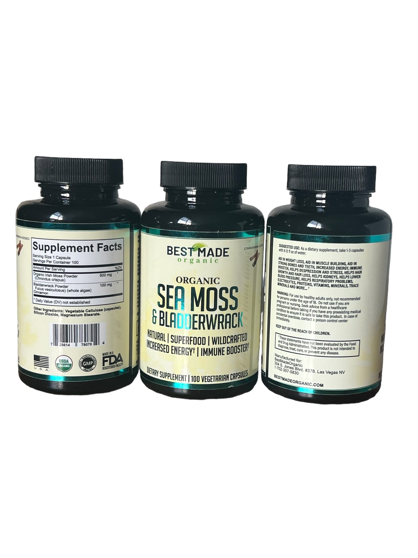 Dr Sebi Organic Sea Moss and Bladderwrack Capsules