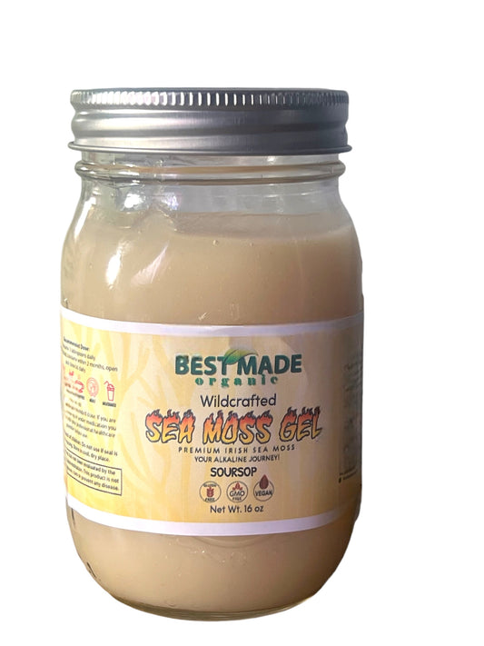 Organic Soursop Sea moss Boost Gel 16oz, Exclusive Soursop Seamoss Gel