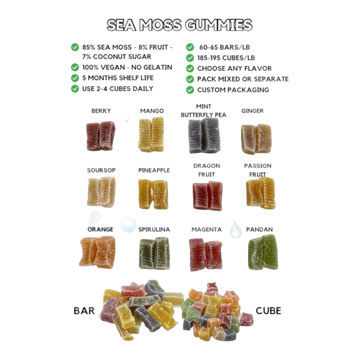 Sea moss fruit gummies